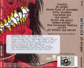 Metallica St Anger, Vertigo united kingdom, CD Promo
