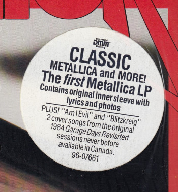 Metallica Kill'Em All, Elektra canada, LP