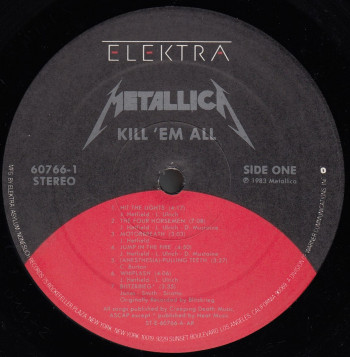 Metallica Kill'Em All, Elektra usa, LP