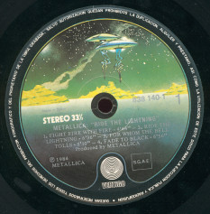 Metallica Ride The Lightning, Vertigo spain, LP
