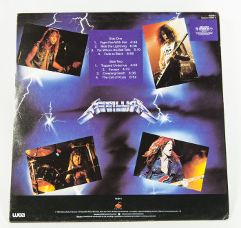 Metallica Ride The Lightning, Elektra/WEA australia, LP