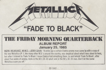Metallica Fade To Black, Elektra/Asylum usa, 12" blue marbled