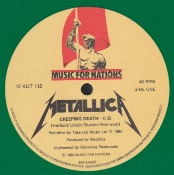 Metallica Creeping Death, Music For Nations france, 12" green