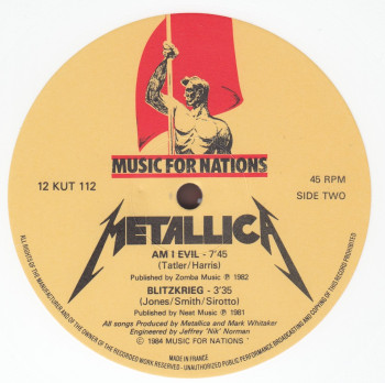 Metallica Creeping Death, Music For Nations france, 12" white