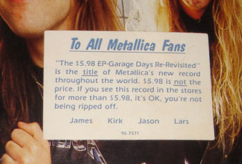 Metallica Garage Days Re-Revisited, Elektra canada, EP