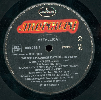 Metallica Garage Days Re-Revisited, Mercury spain, EP