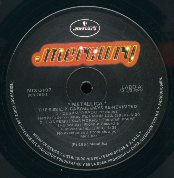 Metallica Garage Days Re-Revisited, Mercury mexico, EP