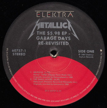 Metallica Garage Days Re-Revisited, Elektra usa, EP Mislabel