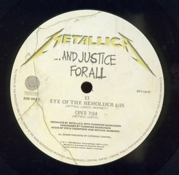 Metallica ...And Justice For All, Vertigo australia, LP