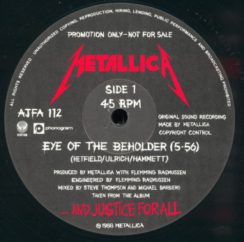 Metallica Eye Of The Beholder, Vertigo/Phonogram united kingdom, 12" Promo