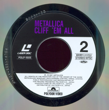 Metallica Cliff'Em All, Polydor japan, LD 12"