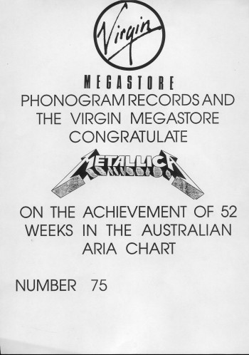 Metallica Virgin Megastore, Vertigo/MMC australia, Box set