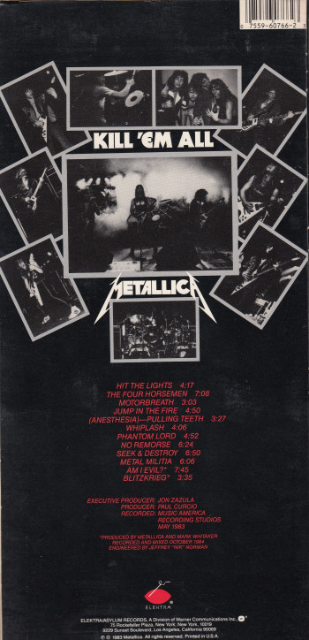 Metallica Kill'Em All, Elektra usa, CD