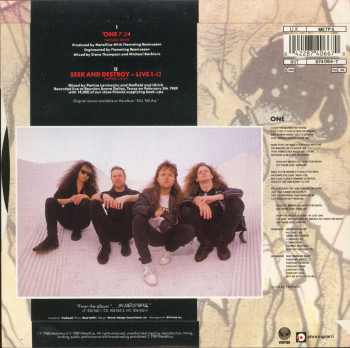 Metallica One, Vertigo/Phonogram united kingdom, 7"