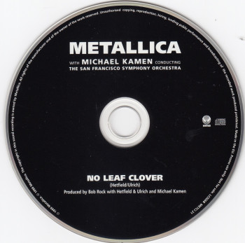 Metallica No Leaf Clover, Vertigo united kingdom, CD Promo