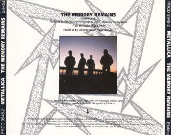 Metallica The Memory Remains, Elektra usa, CD Promo