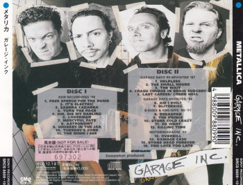 Metallica Garage Inc., SME japan, CD Promo