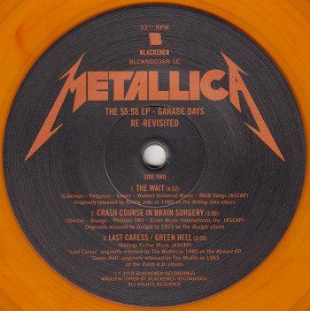 Metallica Garage Days Re-Revisited, Blackened usa, EP Orange transparent