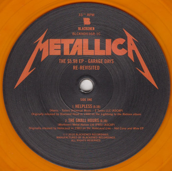 Metallica Garage Days Re-Revisited, Blackened usa, EP Orange transparent
