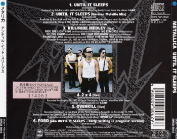 Metallica Until It Sleeps, Sony japan, CD Promo