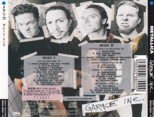 Metallica Garage Inc., SME japan, CD Promo