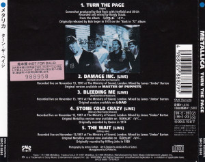 Metallica Turn The Page, SME japan, CD Promo